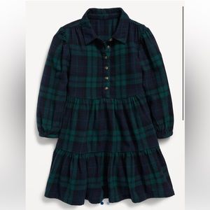 NWT Old Navy Toddler Girls Tiered Flannel Dress